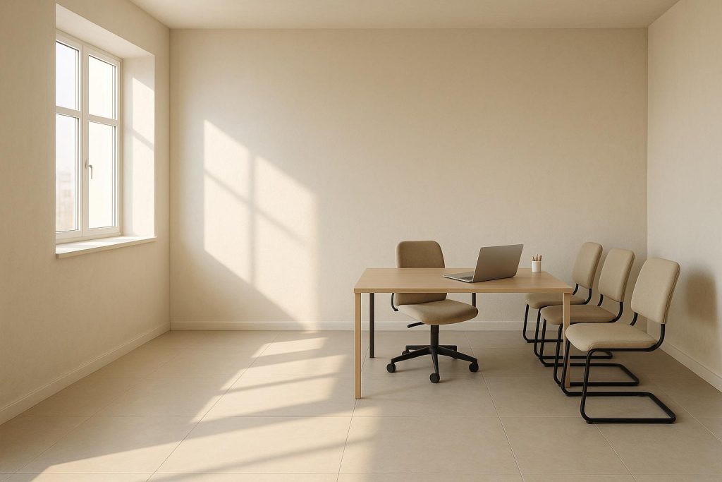 Modern office seating suggesting consulting for repeated employee conflicts.